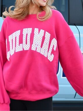 Lulu Mac Hot Pink And White Polka Dot Sweatshirt